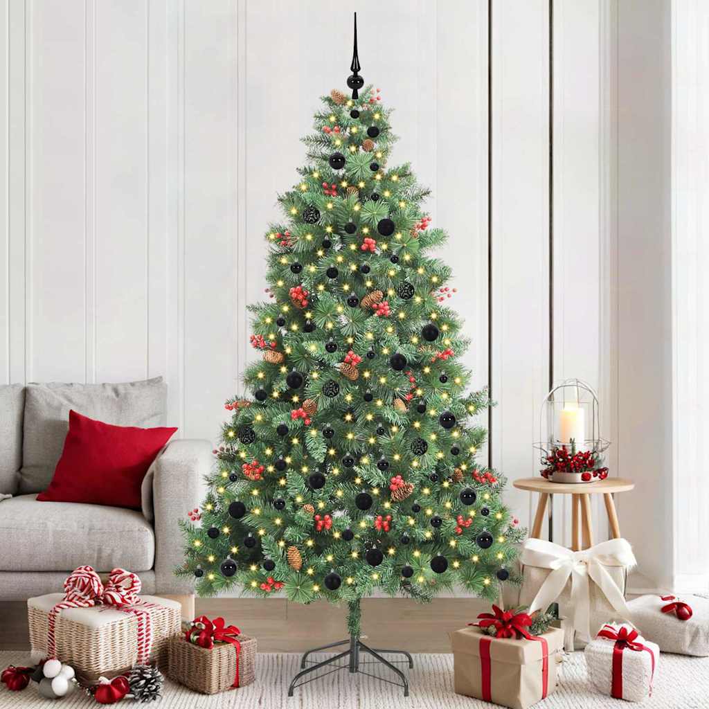 Artificial Christmas Tree 300 LEDs Warm White PVC and Metal