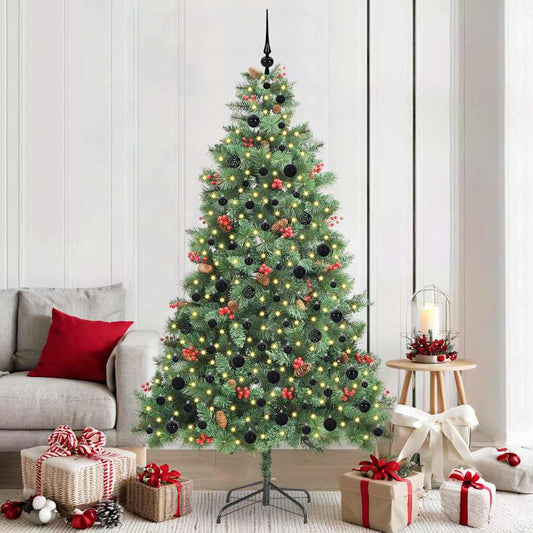 Artificial Christmas Tree 300 LEDs Warm White PVC and Metal