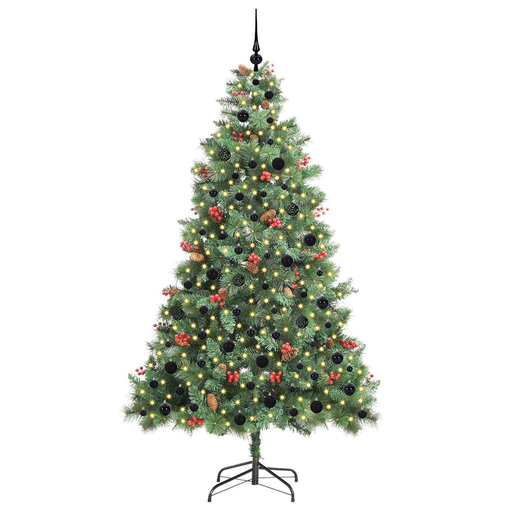 Artificial Christmas Tree 300 LEDs Warm White PVC and Metal