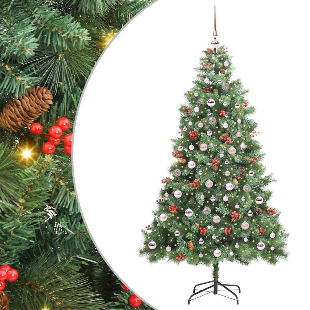 Artificial Christmas Tree 300 LEDs Warm White PVC and Metal