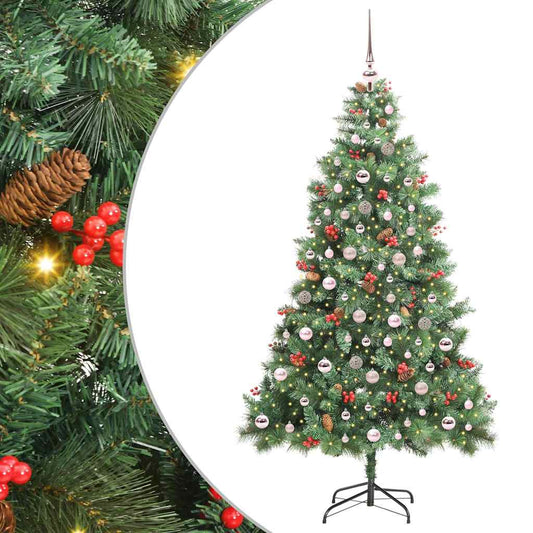 Artificial Christmas Tree 300 LEDs Warm White PVC and Metal