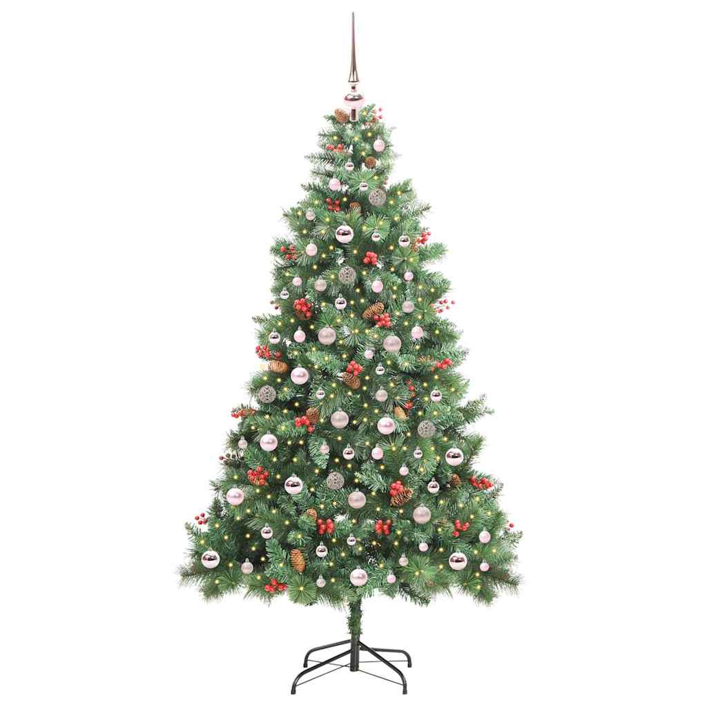 Artificial Christmas Tree 300 LEDs Warm White PVC and Metal