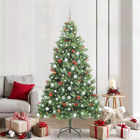 Artificial Christmas Tree 300 LEDs Warm White PVC and Metal