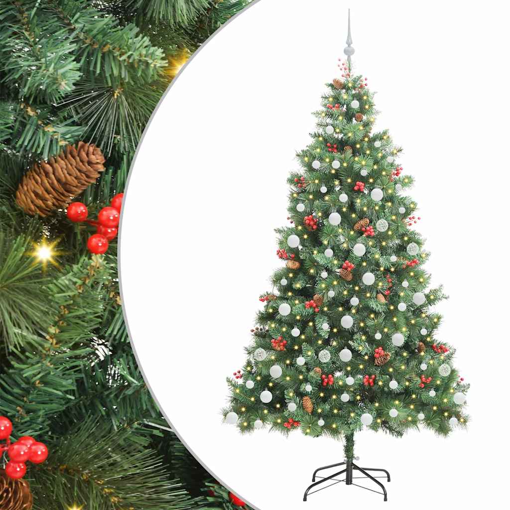 Artificial Christmas Tree 300 LEDs Warm White PVC and Metal