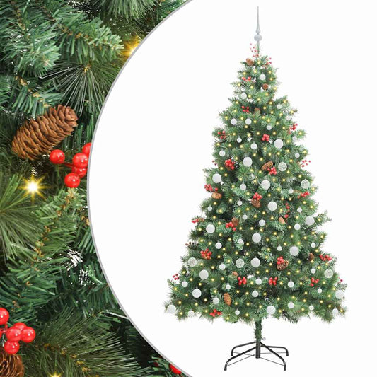 Artificial Christmas Tree 300 LEDs Warm White PVC and Metal