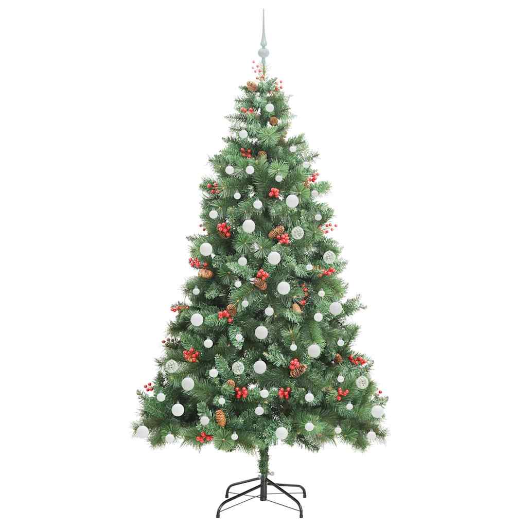 Artificial Christmas Tree 300 LEDs Warm White PVC and Metal