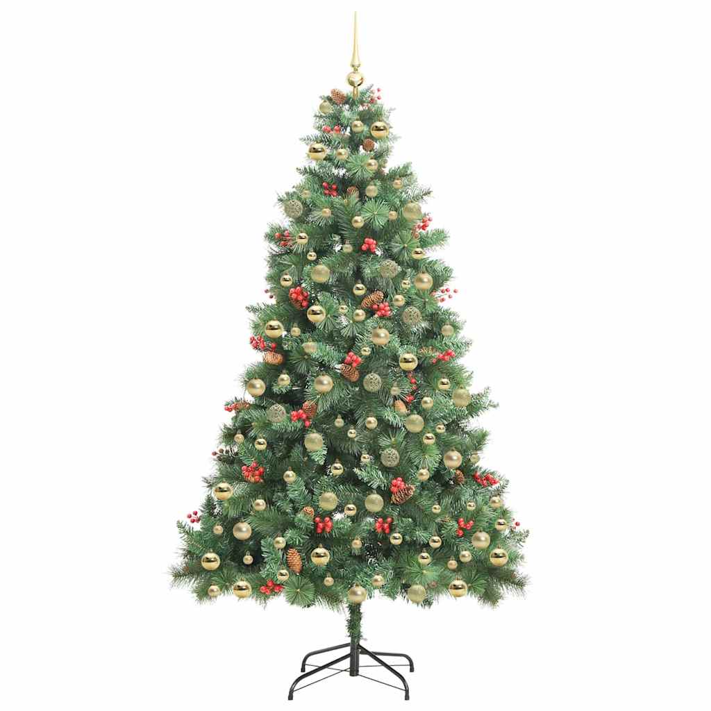Artificial Christmas Tree 300 LEDs Warm White PVC and Metal