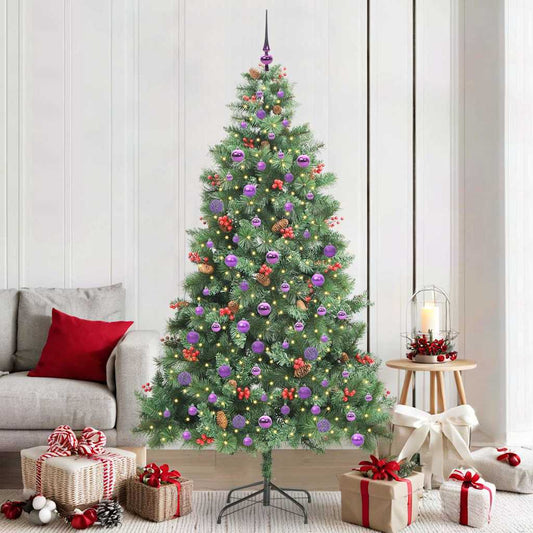 Artificial Christmas Tree 300 LEDs Warm White PVC and Metal