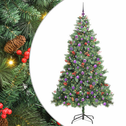 Artificial Christmas Tree 300 LEDs Warm White PVC and Metal