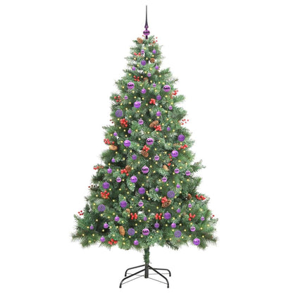 Artificial Christmas Tree 300 LEDs Warm White PVC and Metal