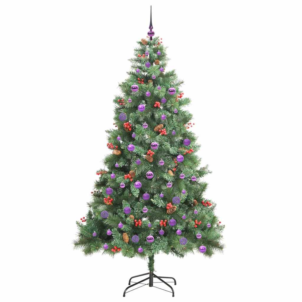 Artificial Christmas Tree 300 LEDs Warm White PVC and Metal