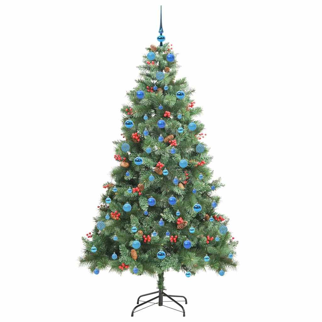 Artificial Christmas Tree 300 LEDs Warm White PVC and Metal