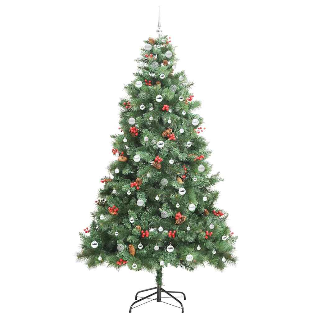 Artificial Christmas Tree 300 LEDs Warm White PVC and Metal