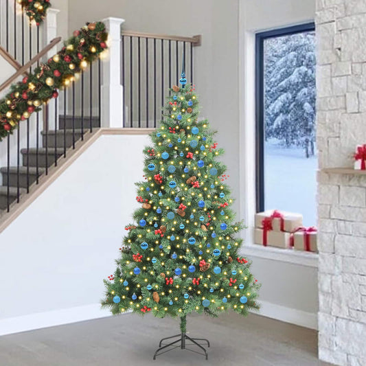 Artificial Christmas Tree 300 LEDs Warm White PVC and Metal