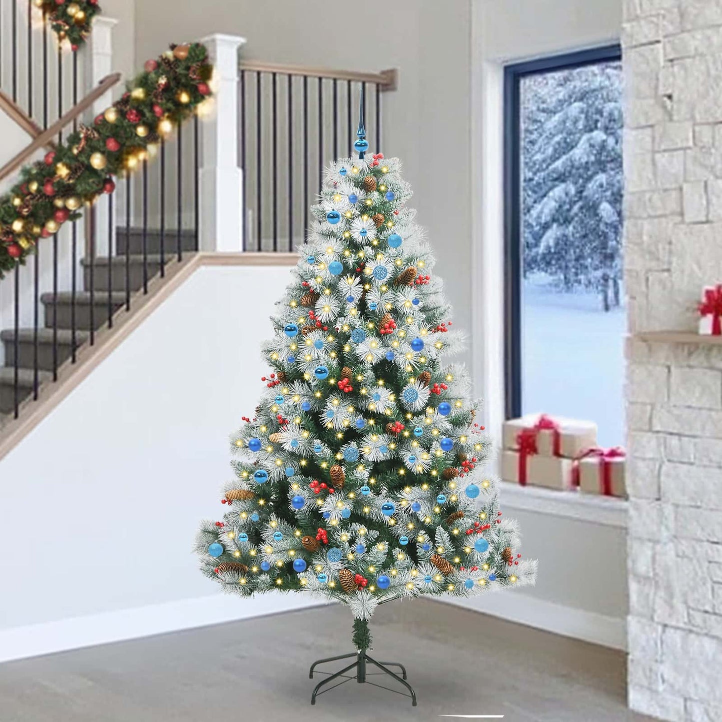 Artificial Christmas Tree Green and white 240 cm