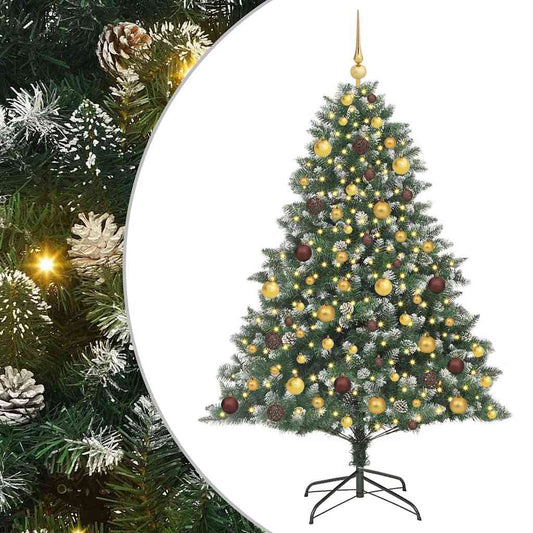 Artificial Christmas Tree with 300 LEDs with Stand Green 180 cm
