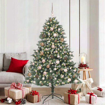 Artificial Christmas Tree with 300 LEDs with Stand Green 180 cm