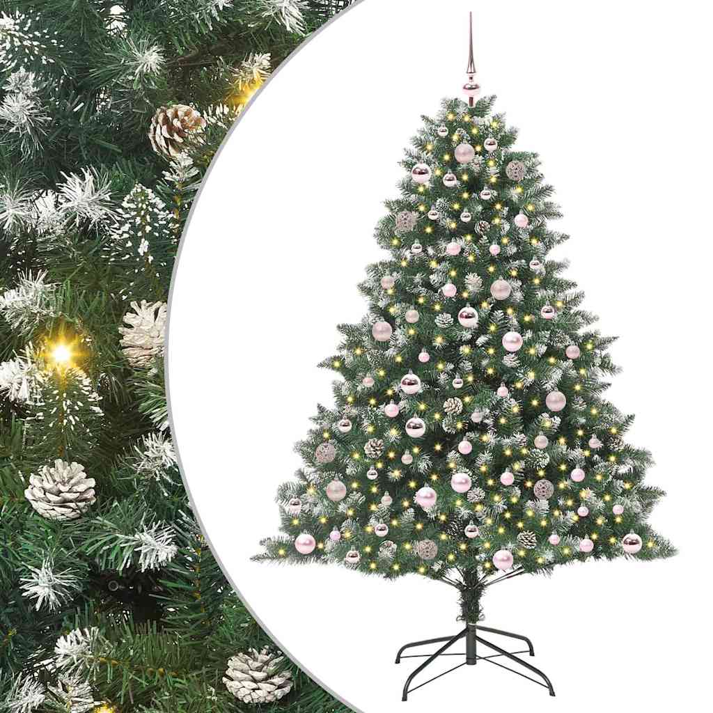Artificial Christmas Tree with 300 LEDs with Stand Green 180 cm