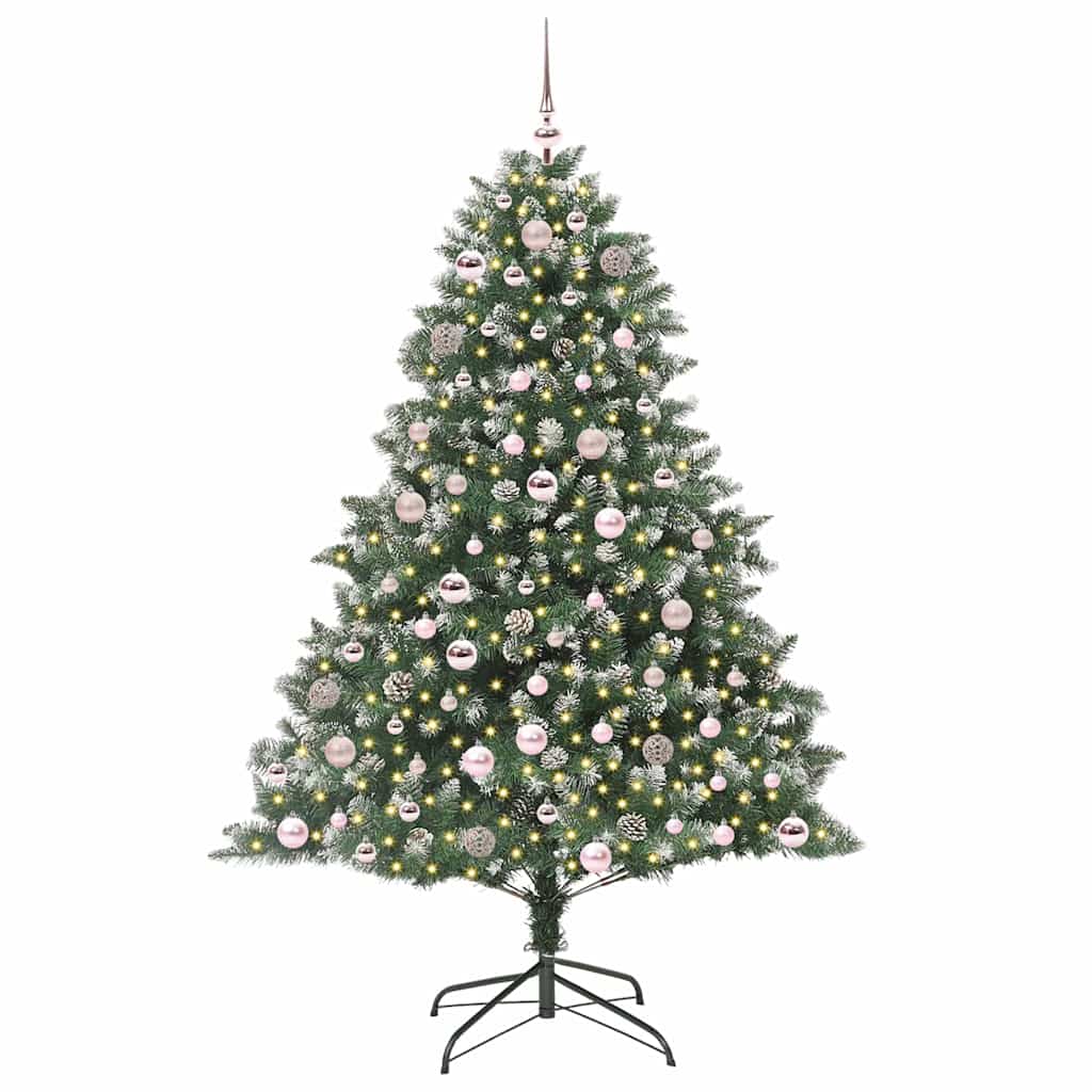 Artificial Christmas Tree with 300 LEDs with Stand Green 180 cm