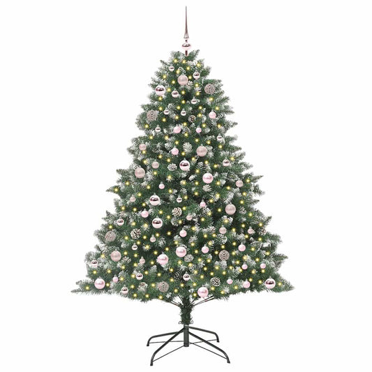 Artificial Christmas Tree with 300 LEDs with Stand Green 180 cm
