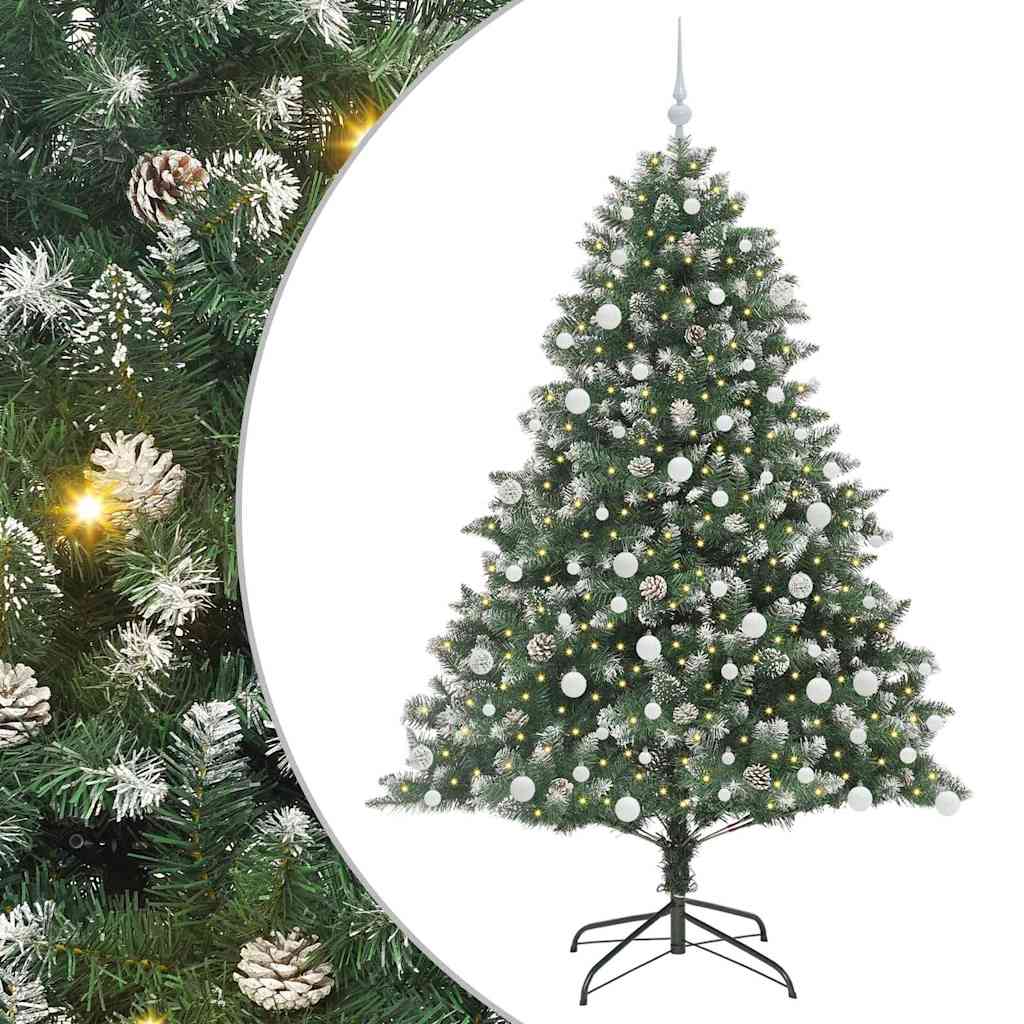 Artificial Christmas Tree with 300 LEDs with Stand Green 180 cm