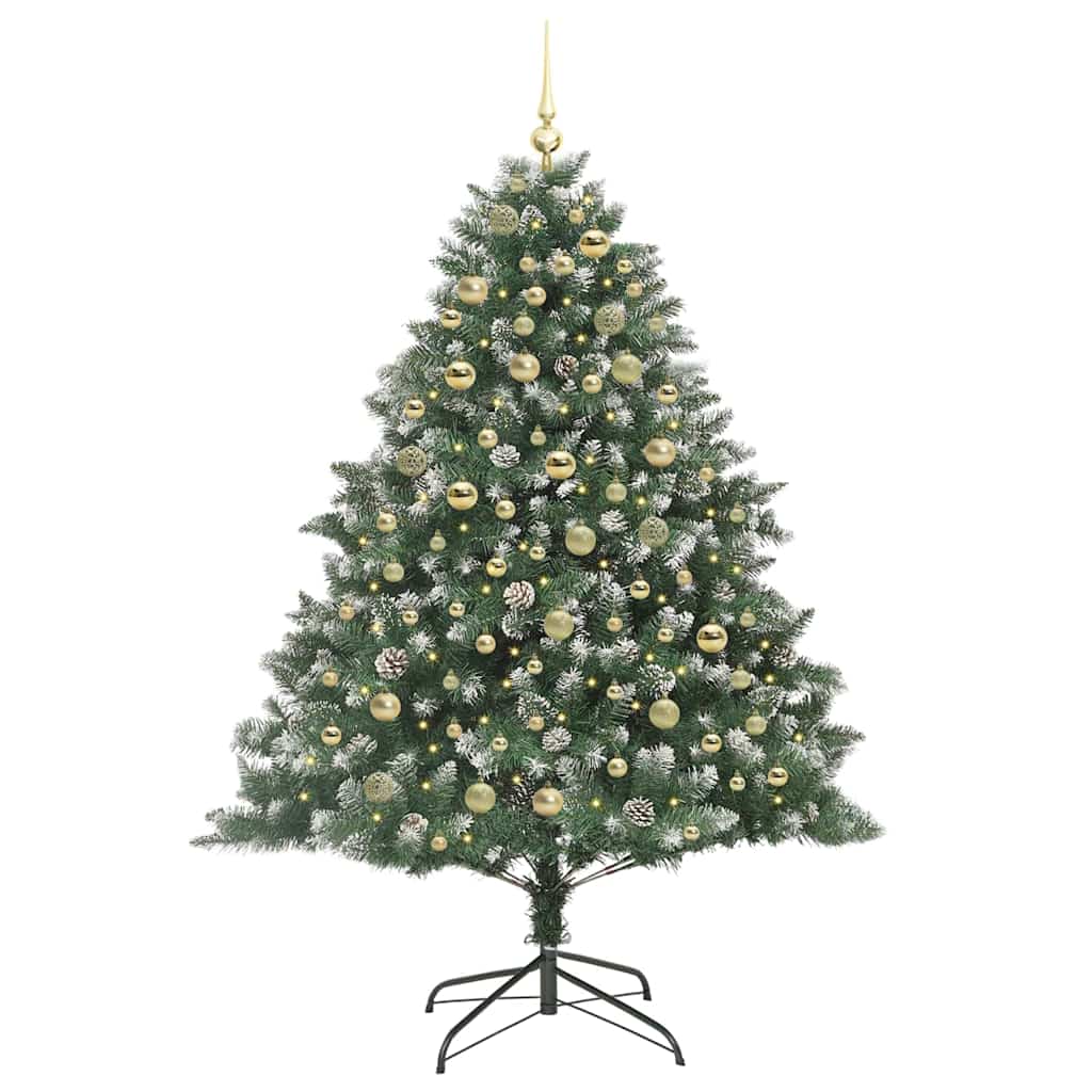 Artificial Christmas Tree with 300 LEDs with Stand Green 180 cm