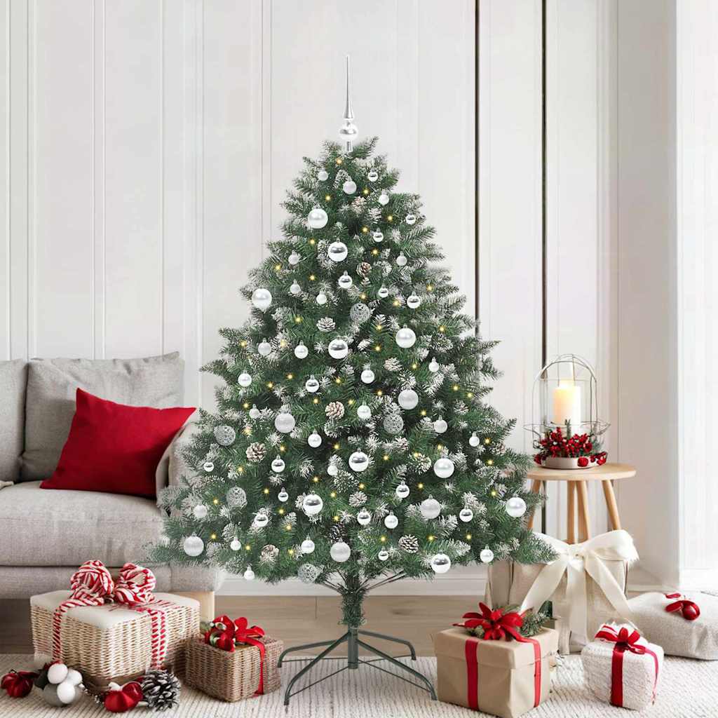 Artificial Christmas Tree with 300 LEDs with Stand Green 180 cm