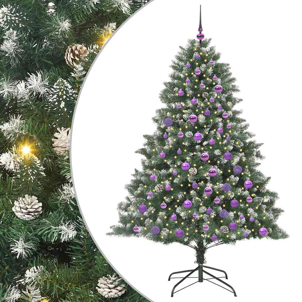Artificial Christmas Tree with 300 LEDs with Stand Green 180 cm