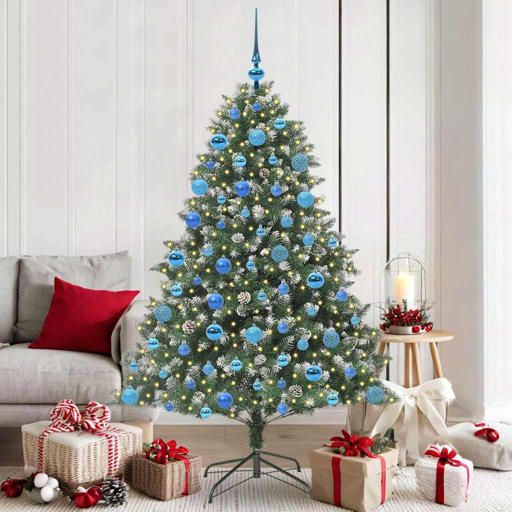 Artificial Christmas Tree with 300 LEDs with Stand Green 180 cm