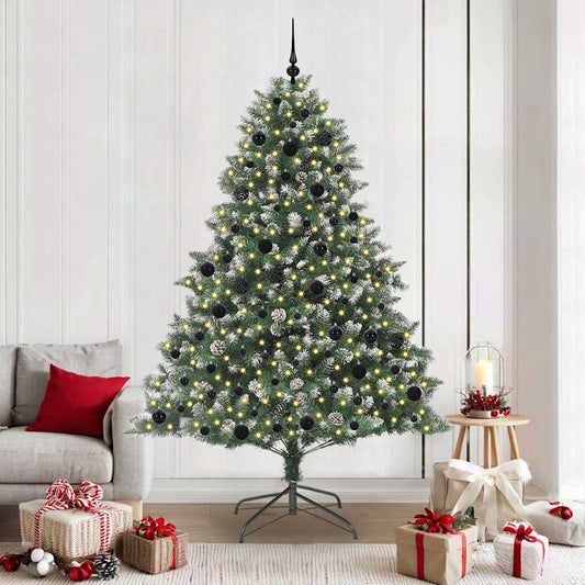 Artificial Christmas Tree with 300 LEDs with Stand Green 210 cm