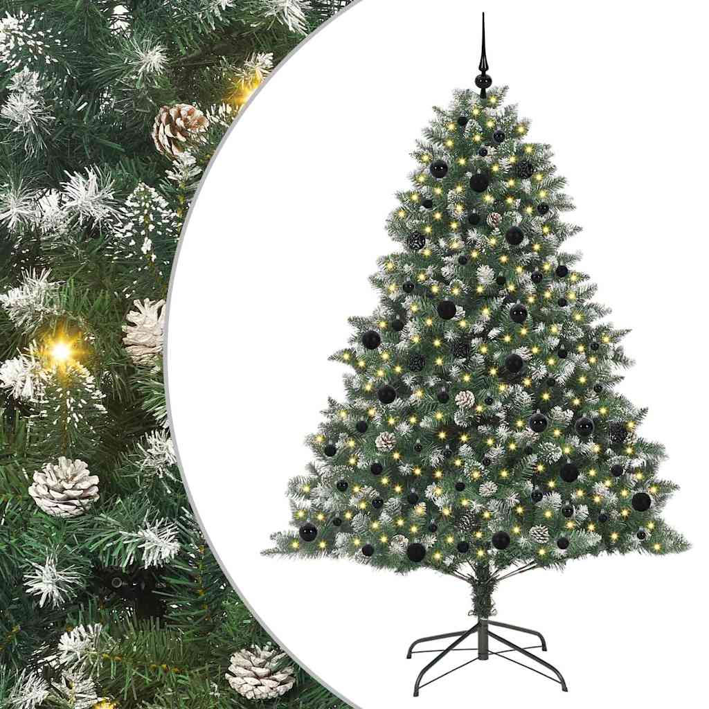 Artificial Christmas Tree with 300 LEDs with Stand Green 210 cm