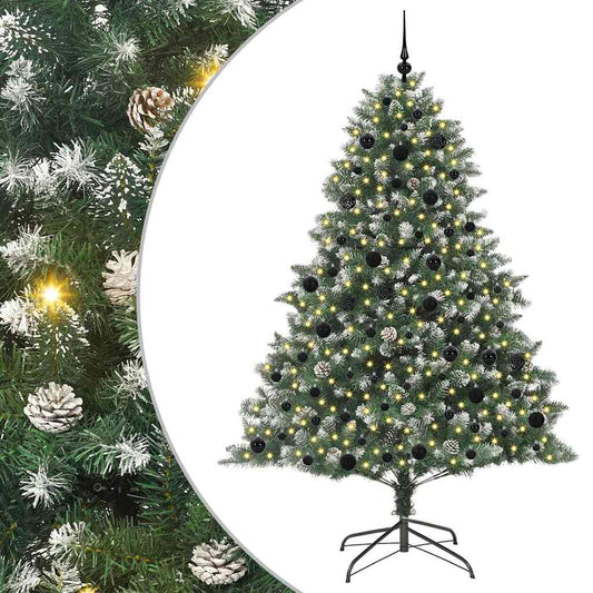 Artificial Christmas Tree with 300 LEDs with Stand Green 210 cm