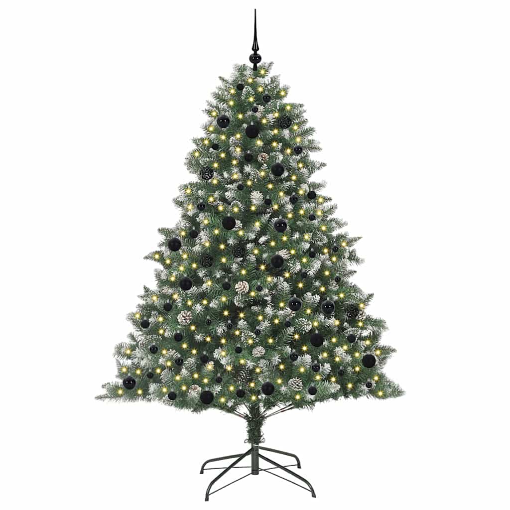 Artificial Christmas Tree with 300 LEDs with Stand Green 210 cm