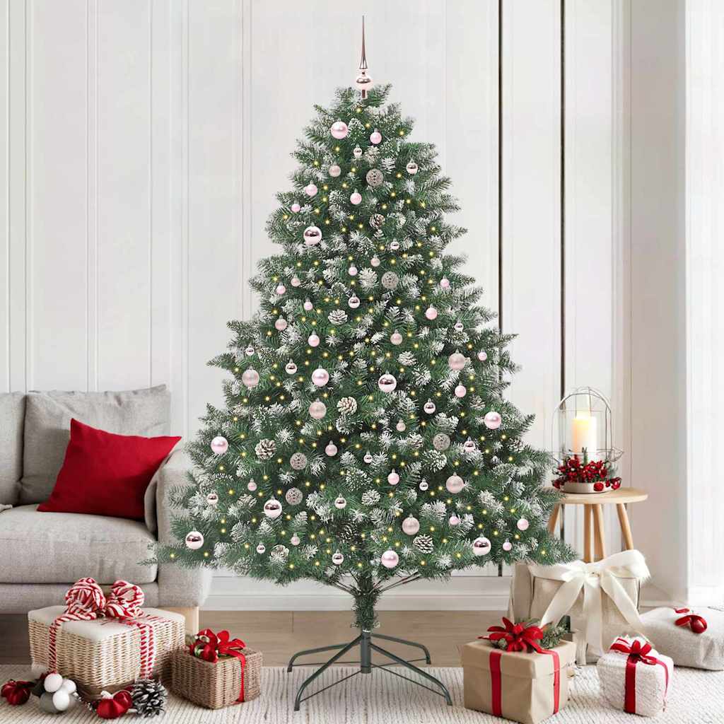 Artificial Christmas Tree with 300 LEDs with Stand Green 210 cm