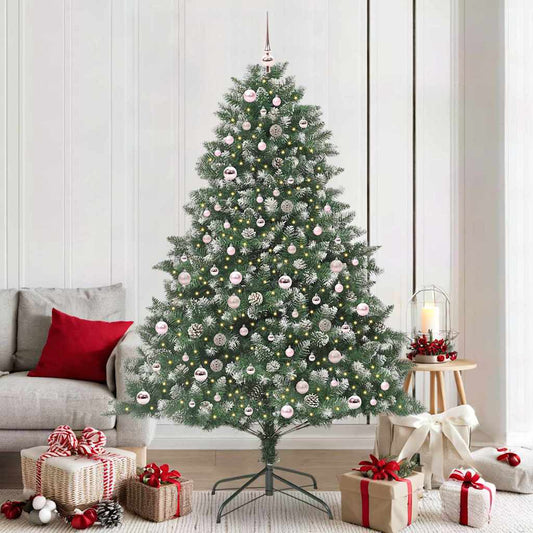 Artificial Christmas Tree with 300 LEDs with Stand Green 210 cm