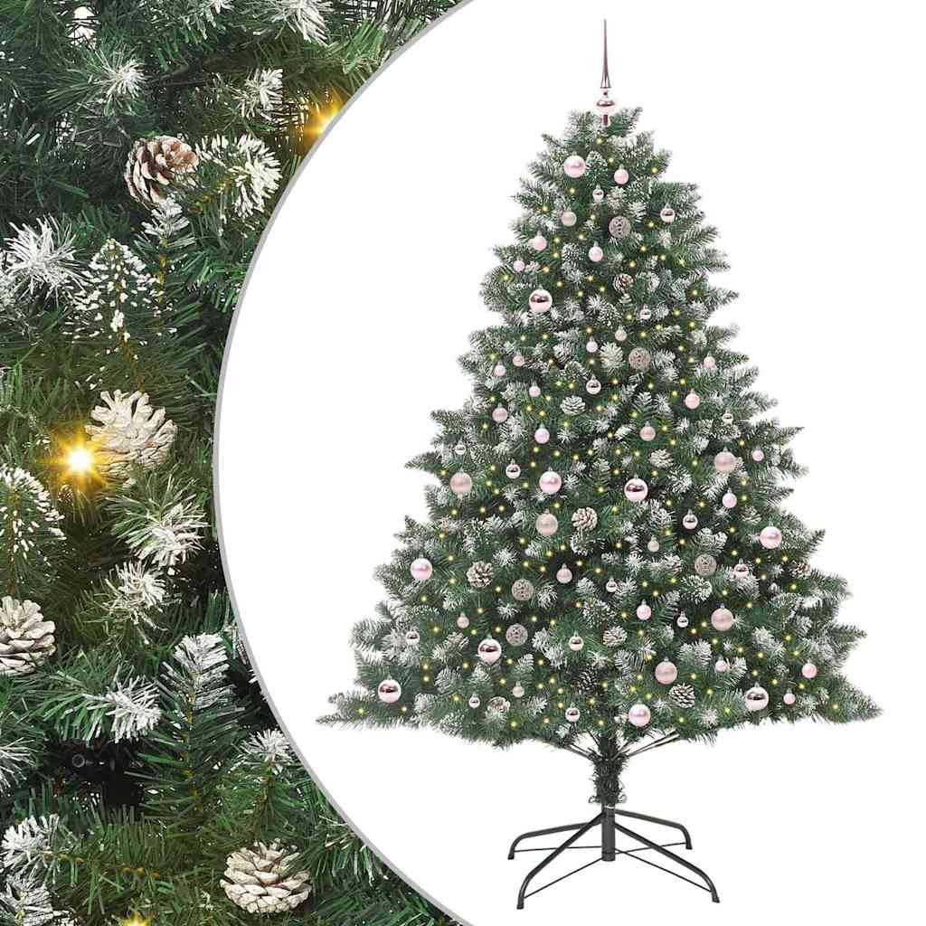 Artificial Christmas Tree with 300 LEDs with Stand Green 210 cm