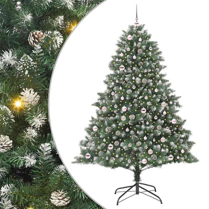 Artificial Christmas Tree with 300 LEDs with Stand Green 210 cm