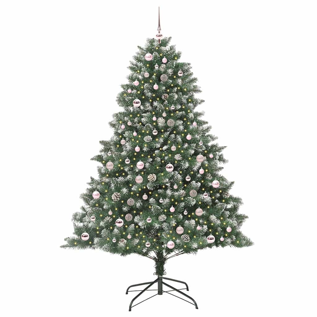 Artificial Christmas Tree with 300 LEDs with Stand Green 210 cm