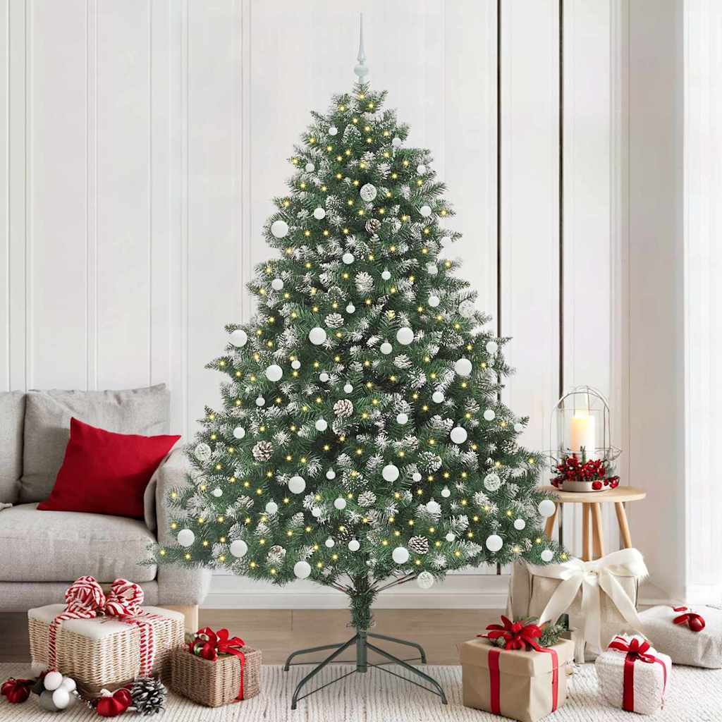 Artificial Christmas Tree with 300 LEDs with Stand Green 210 cm