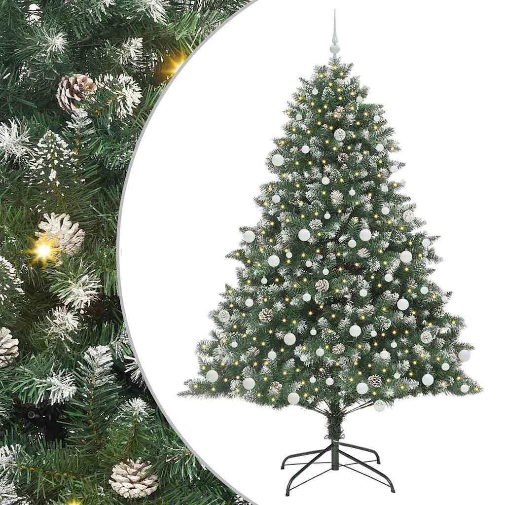 Artificial Christmas Tree with 300 LEDs with Stand Green 210 cm