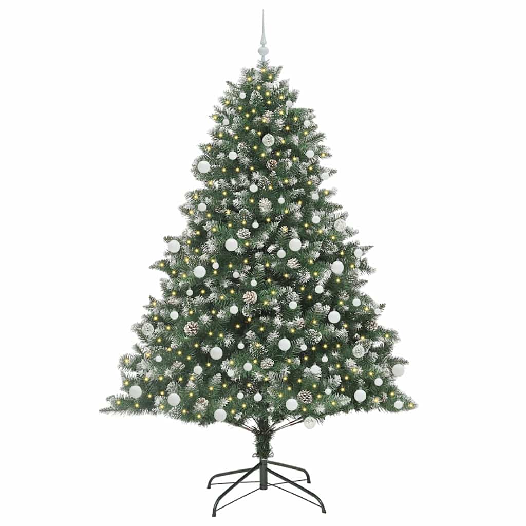 Artificial Christmas Tree with 300 LEDs with Stand Green 210 cm