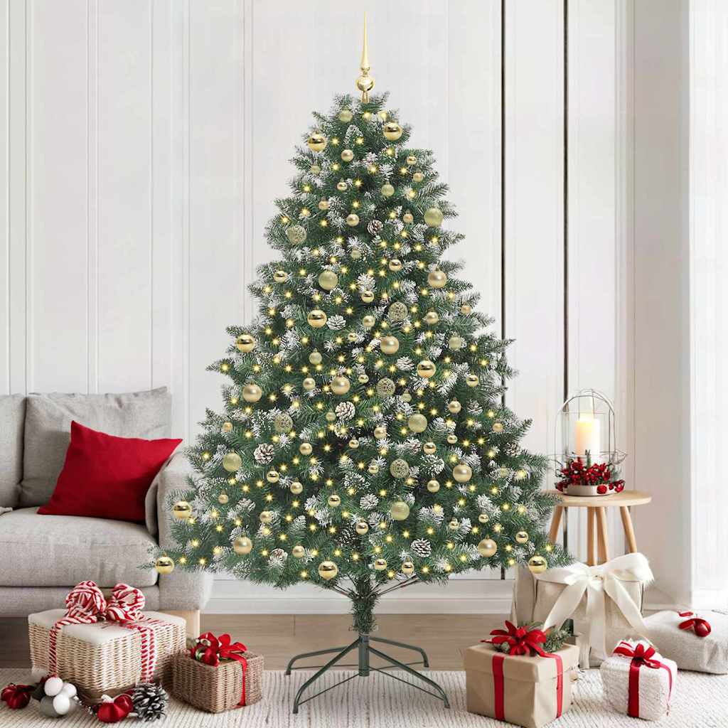 Artificial Christmas Tree with 300 LEDs with Stand Green 210 cm
