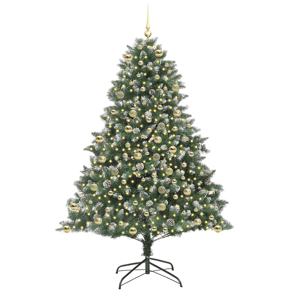 Artificial Christmas Tree with 300 LEDs with Stand Green 210 cm