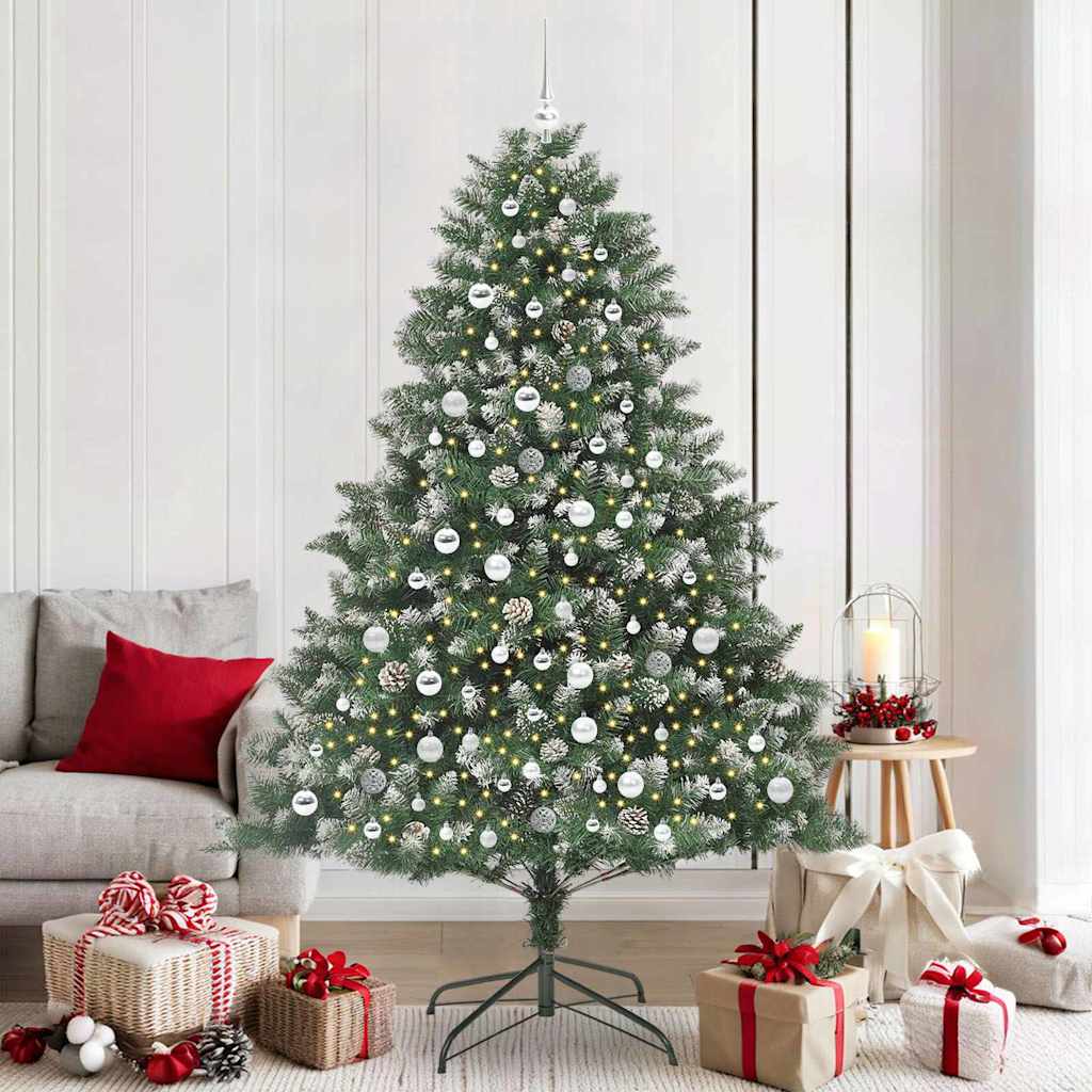 Artificial Christmas Tree with 300 LEDs with Stand Green 210 cm