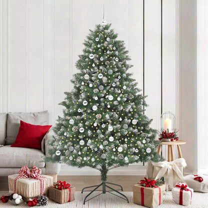 Artificial Christmas Tree with 300 LEDs with Stand Green 210 cm