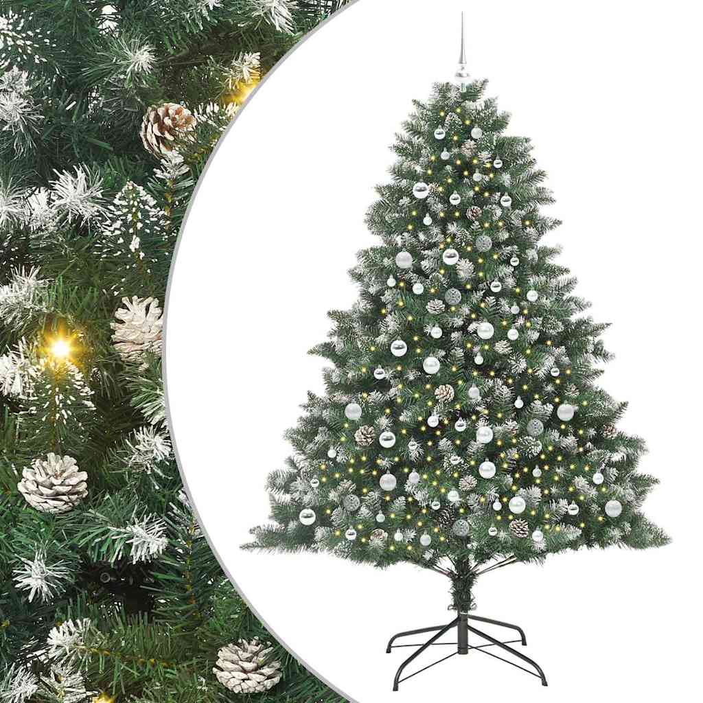 Artificial Christmas Tree with 300 LEDs with Stand Green 210 cm