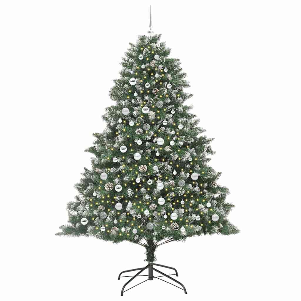 Artificial Christmas Tree with 300 LEDs with Stand Green 210 cm