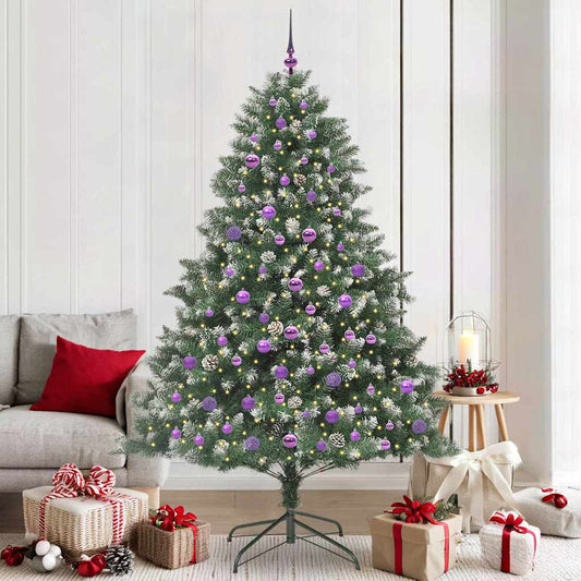 Artificial Christmas Tree with 300 LEDs with Stand Green 210 cm