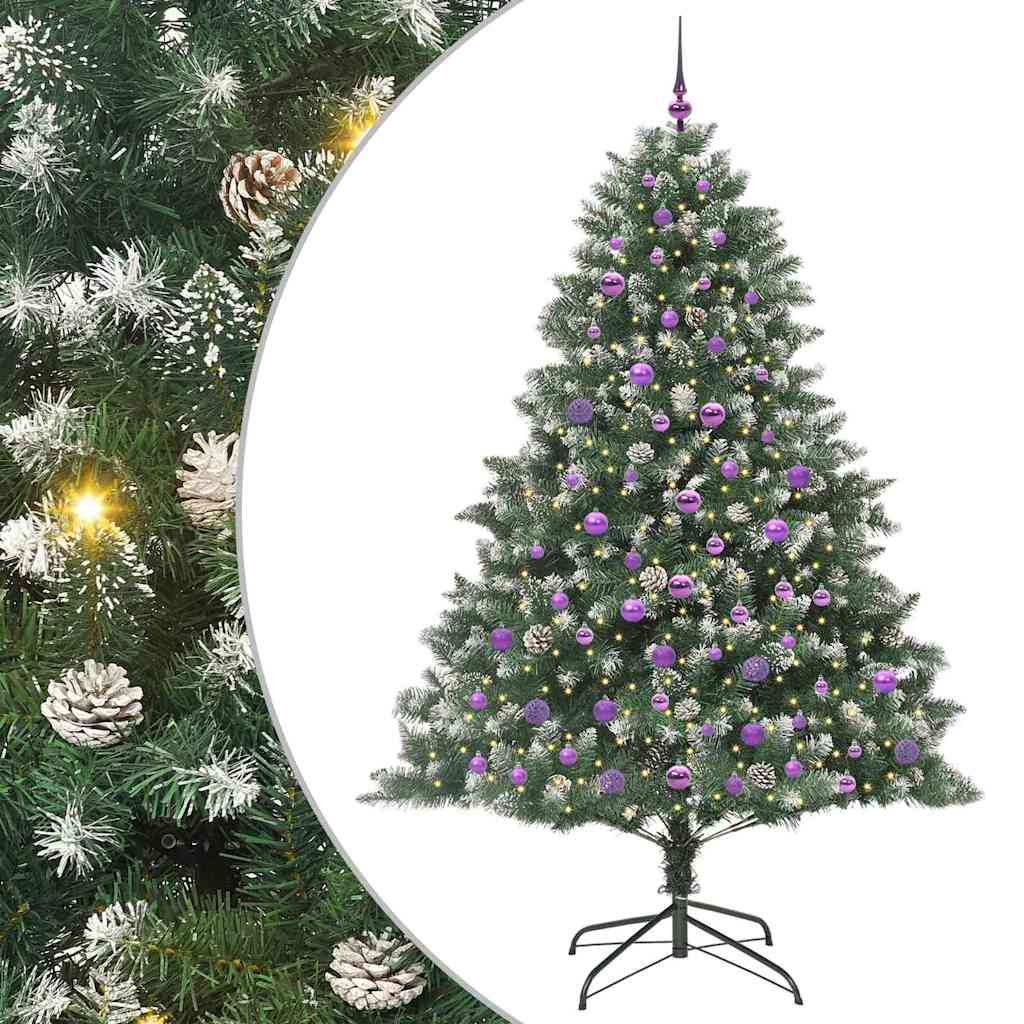Artificial Christmas Tree with 300 LEDs with Stand Green 210 cm