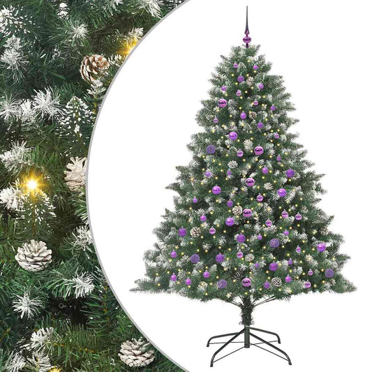 Artificial Christmas Tree with 300 LEDs with Stand Green 210 cm